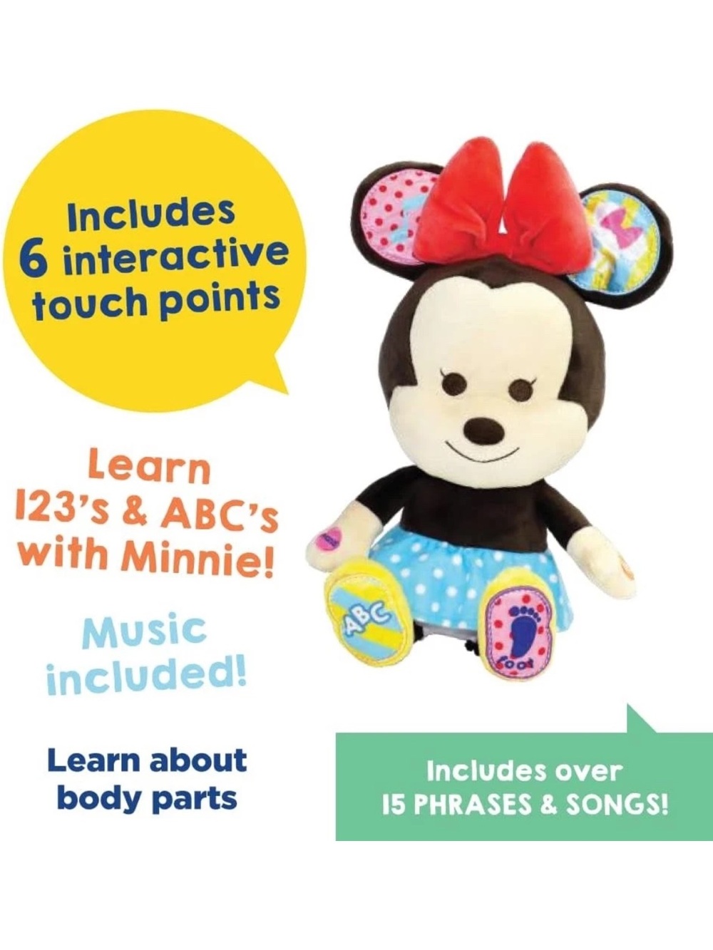 Disney Minnie Plush - Black, Cream, Blue & Red Accents